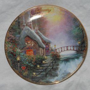 5 3/4" collector's plate. Thomas Kinkade February Sweetheart Cottage II